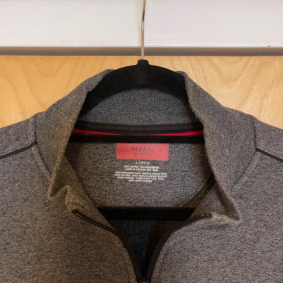 Alfani Men’s Athletic Zip-Front Athletic Shell Jacket - Grey - Picture 4 of 4